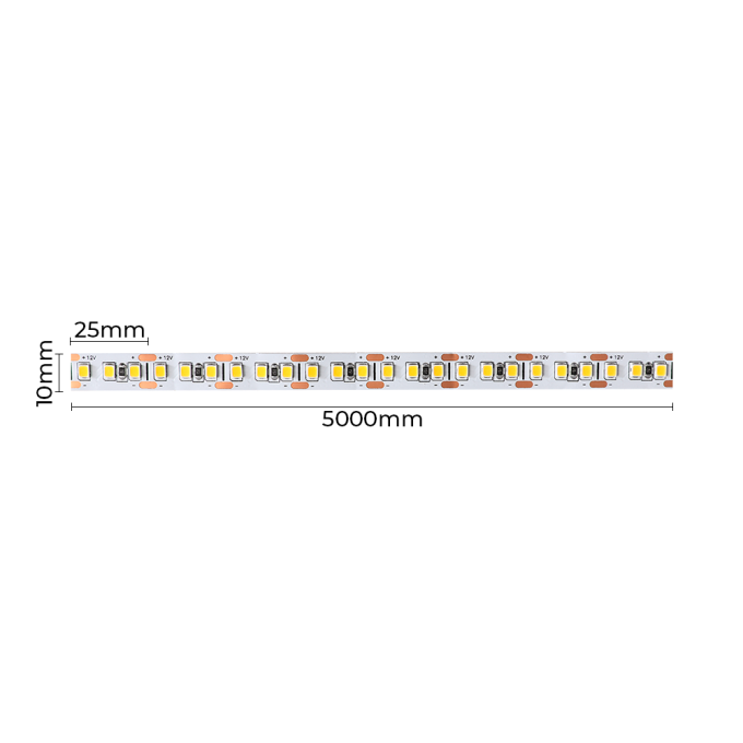 Fita LED Nordecor 15w/mt 168 leds IP20 10mm 12V 3000K (Rolo 50 metros) 7311