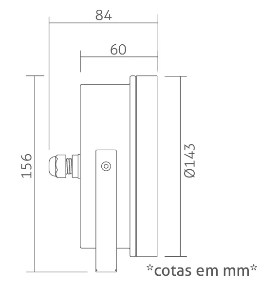 Projetor Powerlume Subaquático 20 watts IP68 24V Inox e Acrílico Bivolt Ø143x84mm PSA20W