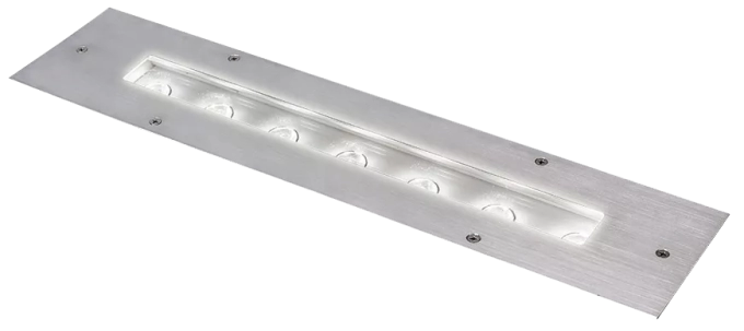 Projetor Embutido Linear Powerlume 18 watts IP67 Alumínio e Difusor Vidro Temperado Bivolt 605mm LES18W