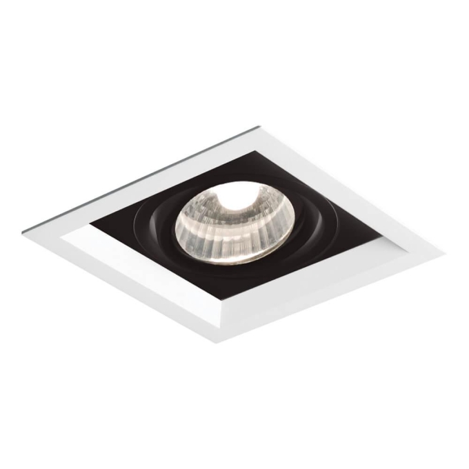 Embutido Direcional Newline Recuado II BRANCO com PRETO 1L PAR20 138x138x120mm IN50331
