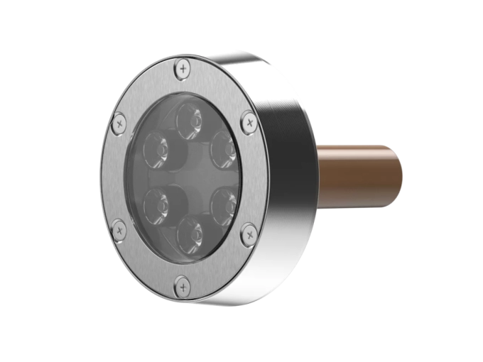 Embutido Powerlume Subaquático 18 watts IP68 12V Inox e Acrílico Bivolt Ø97x109mm ESA18W