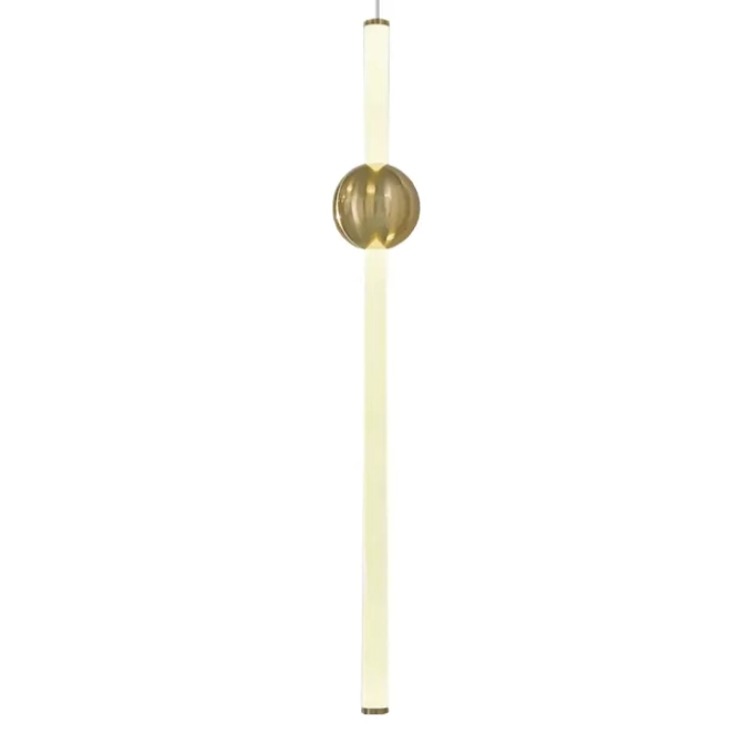 Pendente +Luz Tube Metal e Vidro Bronze 20 watts 2700K Ø35x900mm PE-106/90.27BRO