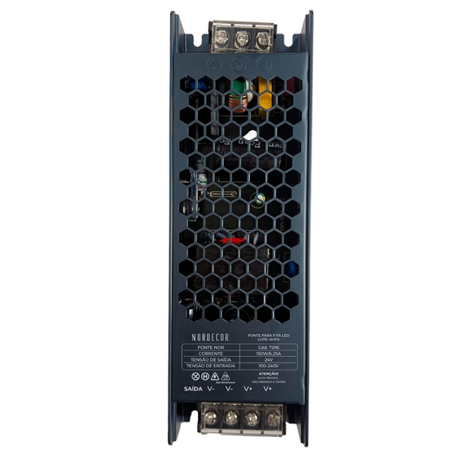 Fonte 24V Nordecor Nord 8,3A 200 watts Bivolt IP20 190x60x30mm 7297