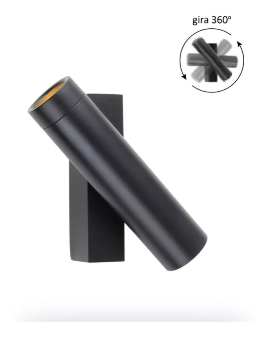 Arandela Spotline Mark Preto 5 watts Bivolt 100x25x55mm 1042/2