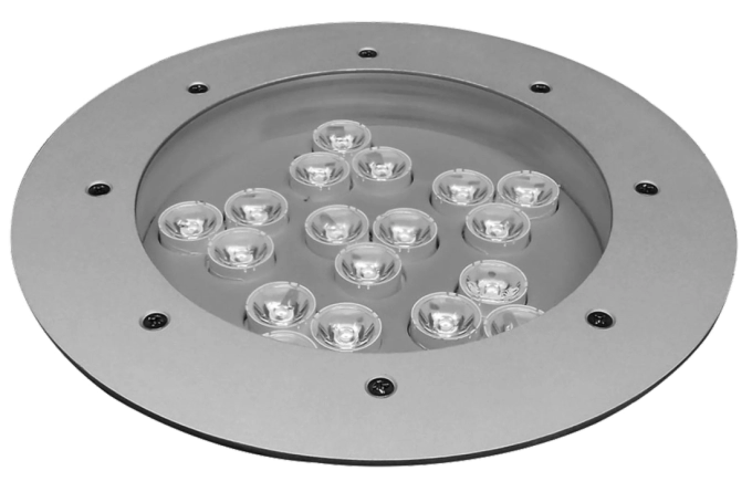 Embutido de Solo Powerlume 50 watts IP67 Alumínio e Difusor Acrílico Bivolt 203x230x200mm ES50W