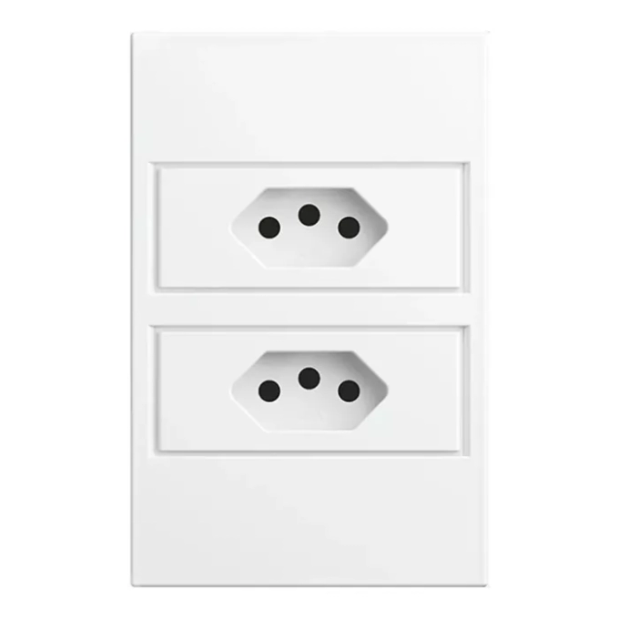 Tomada Stella Dupla 20A S. Touch Policarbonato Branco STO24420BR