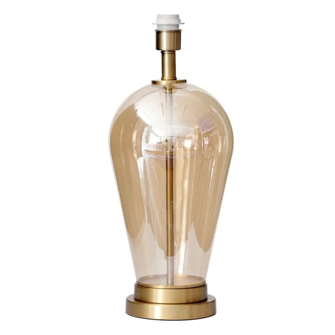 Base p/ Abajur Bella Veneto Metal e Vidro Dourado e Champagne 1L E27 Ø220x520mm (Sem Cúpula) WR004