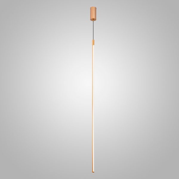 Pendente +Luz Tenues Alumínio Dourado Fosco 12 watts 2700K Ø16x1200mm PE-133/12.120DF