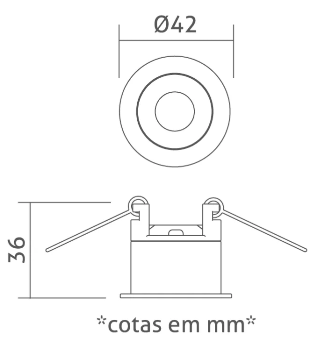 Luminária de Embutir Powerlume Dot Line Redondo 3 watts 36° IP40 Ø42mm DOT-EMBRED3W