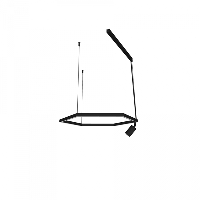Pendente Bella Itália Risk Hexagonal Spot 30 watts + 1L MR11 Ø600mm 9030021240