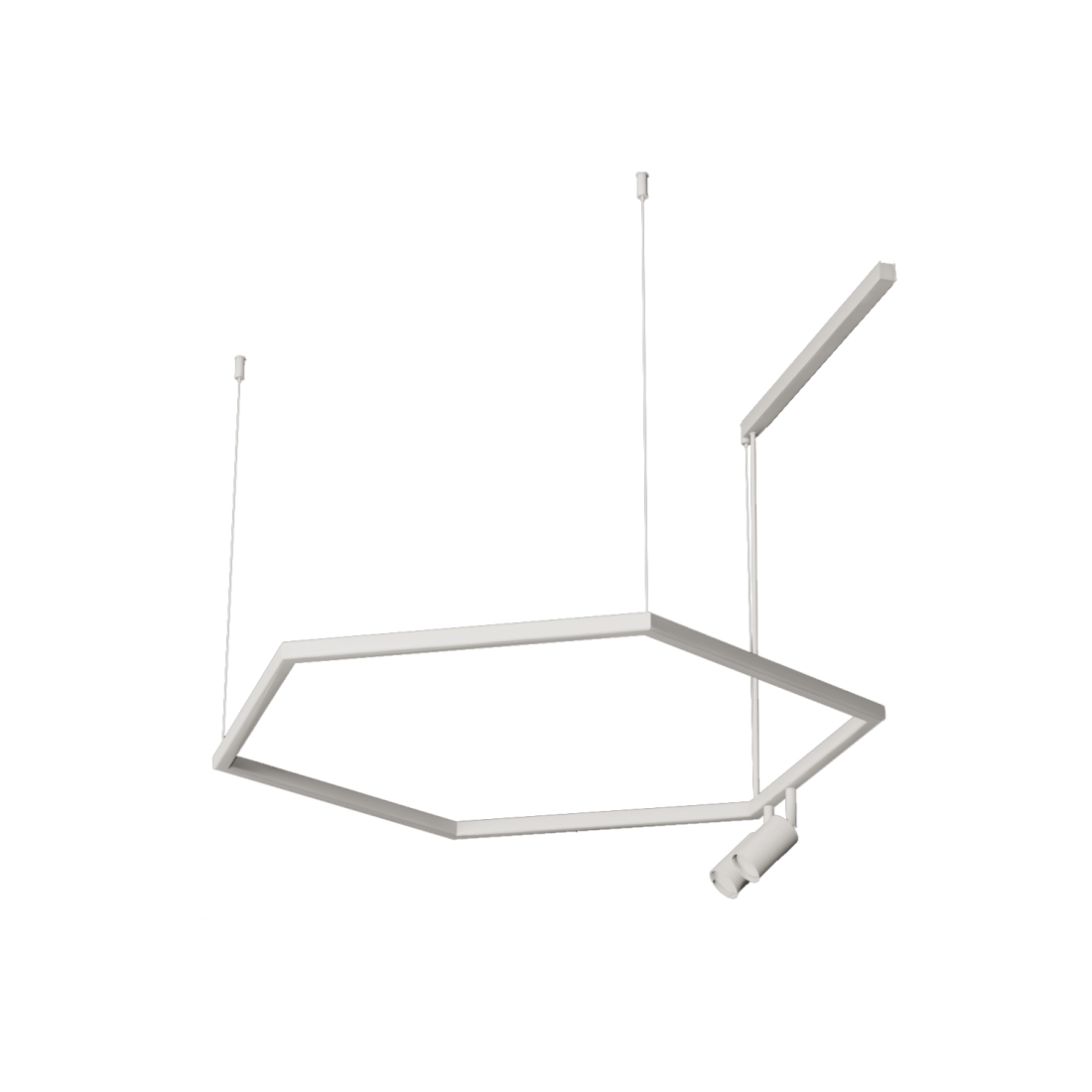 Pendente Bella Itália Risk Hexagonal Spot 62 watts + 2L MR11 Ø1200mm 9030020040 