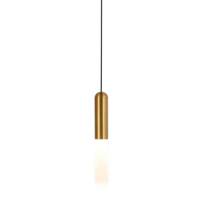 Pendente TKS Capsule Billet Dourado 1L Mini Dicróica Mr11 Ø38x260mm 1787