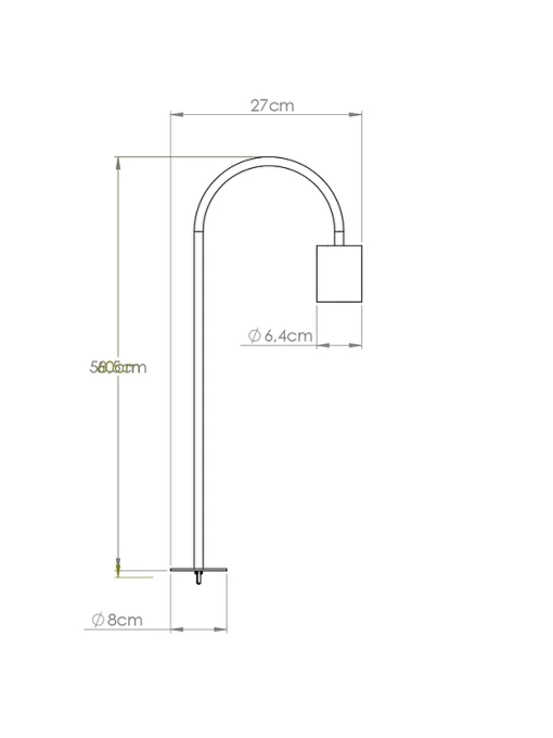 Poste Balizador Bella Itália Cisne 600mm Reto 1L MR16 9074040213 