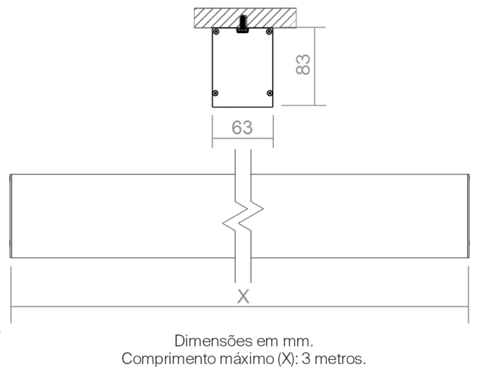 Perfil Powerlume Sobrepor Alumínio 63x83mm SBP60