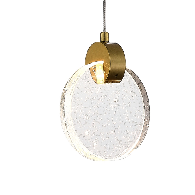 Pendente +Luz Icy Metal e Acrílico Bronze 5 watts 3000K Ø150mm PE-179/5.15BRO