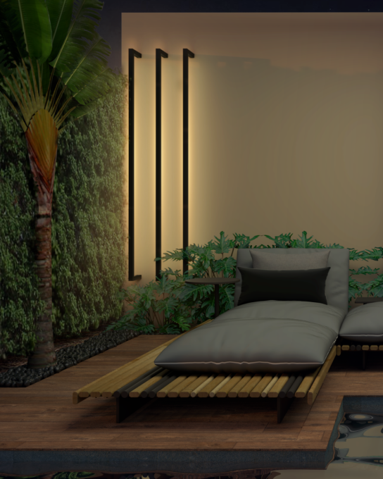 Arandela Bella Itália Cuadro 3000K IP65 Uso Externo 1100x40x140mm 90910302201