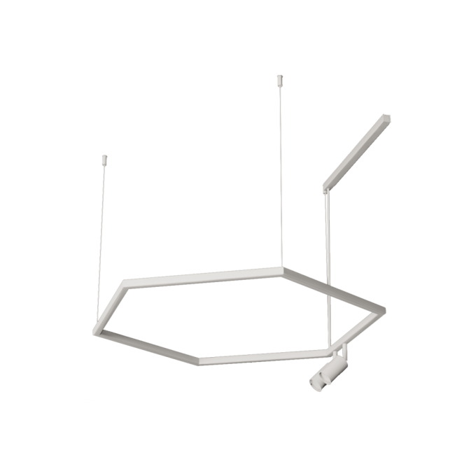 Pendente Bella Itália Risk Hexagonal Spot 62 watts + 2L MR11 Ø1200mm 9030020040 