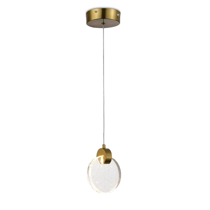 Pendente +Luz Icy Metal e Acrílico Bronze 5 watts 3000K Ø150mm PE-179/5.15BRO