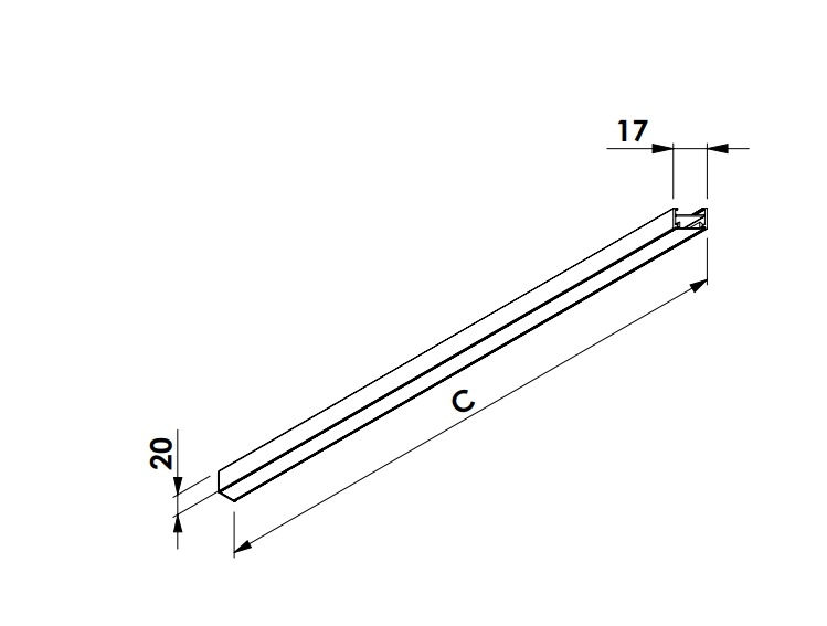 Perfil Sobrepor Newline Fit15 para Fita de Led 3000x17x20mm SCPS15300