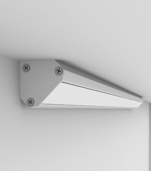 Perfil Newline Linear Sobrepor Fit15 Canto 45° 2000x23x23mm SPS12200