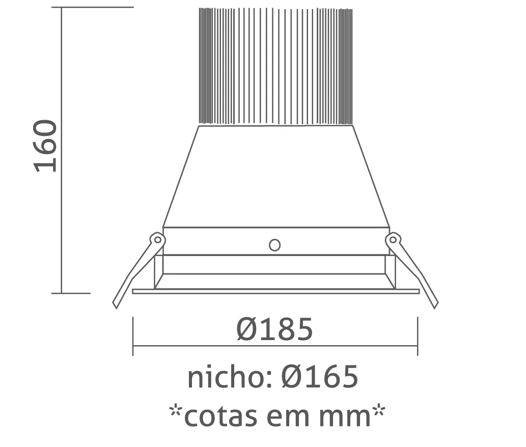 Luminária Powerlume Downlight Embutir Alumínio 50 watts IP40 220V Ø185mm DLA-EMB50W