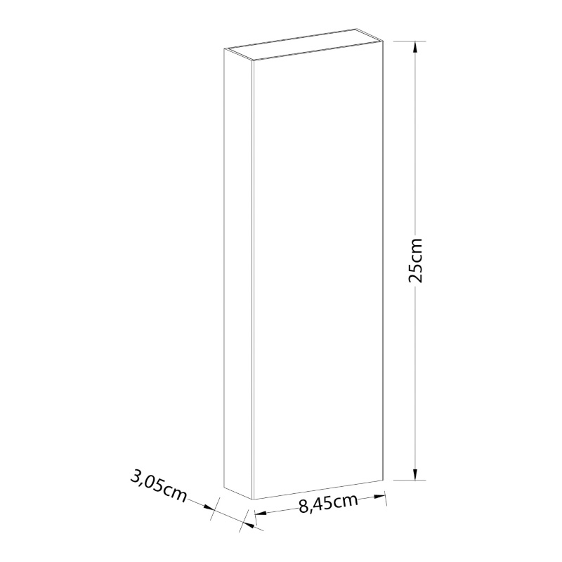 Arandela Nordecor Fit 8 watts 3000K Preto IP65 250x84,5x30,5mm Bivolt 6693