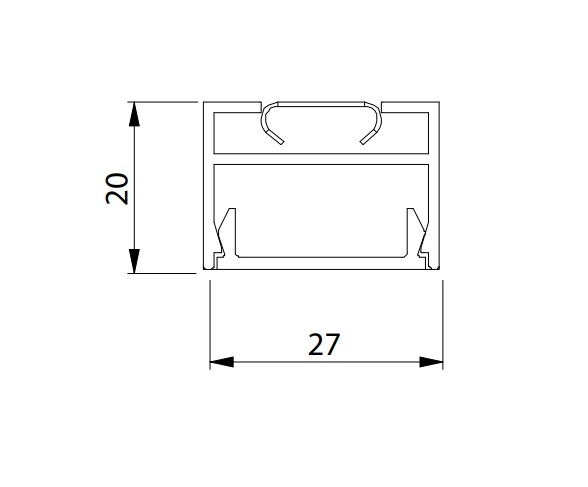 Perfil Sobrepor Newline Fit25 para Fita de Led 2000x27x20mm SCPS25200