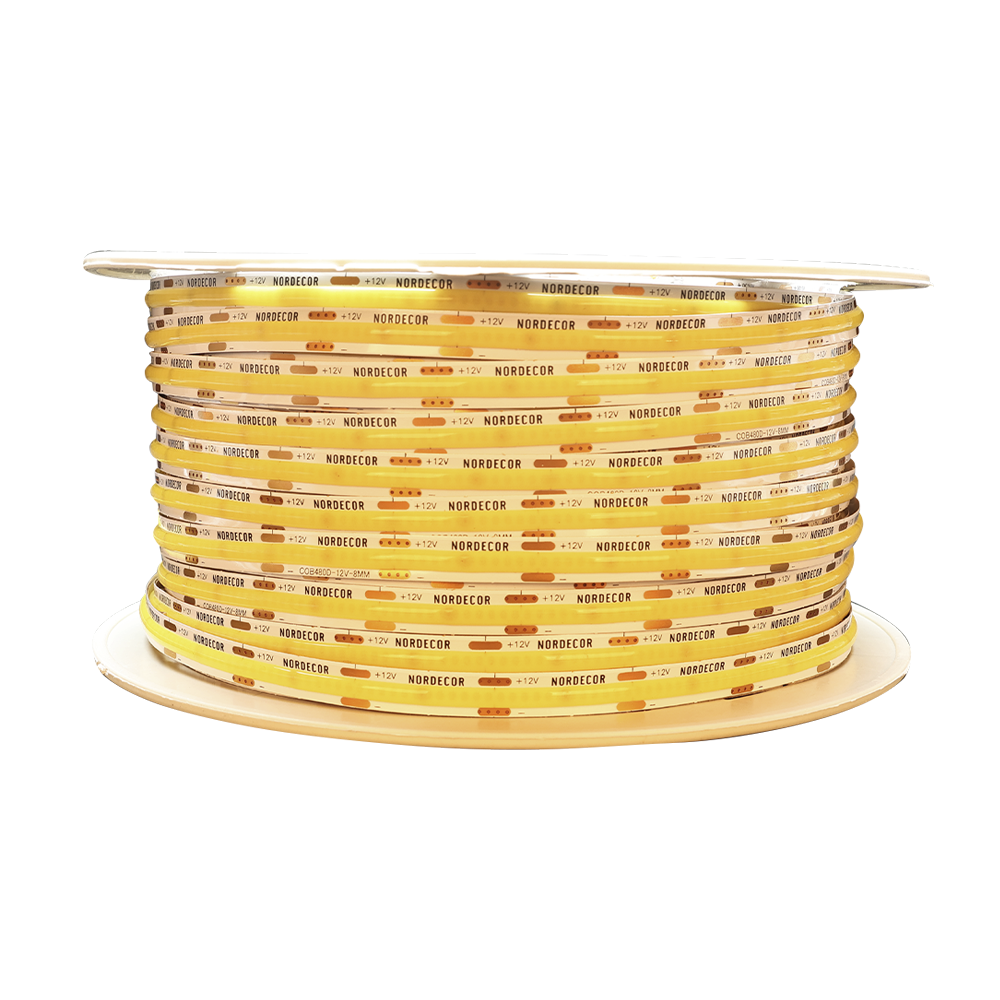Fita LED Nordecor Cob 8w/mt 480 leds/mt IP20 8mm 12V 3000K (Rolo 50 metros) 7348