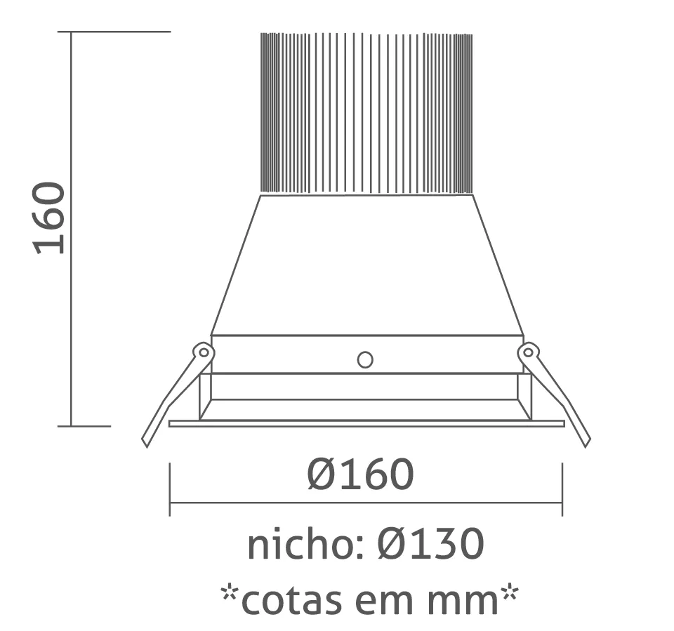 Luminária Powerlume Downlight Embutir Alumínio 38 watts IP40 220V Ø160mm DLA-EMB38W