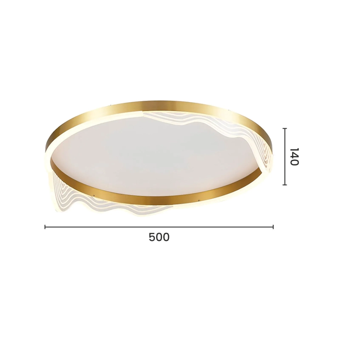 Plafon Astraled Led Lomy Dourado 32 watts 3000K 500mm P-9944
