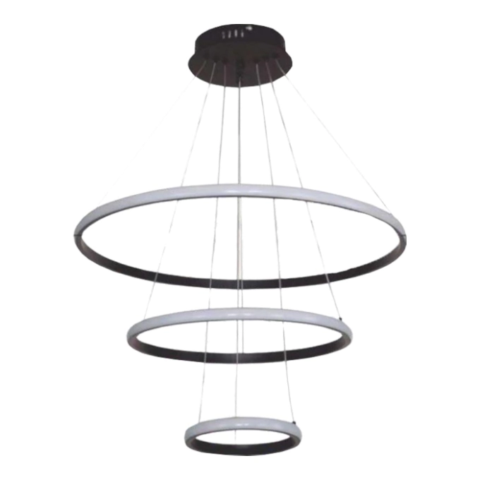 Pendente Astraled Led Mintaka Preto 59 watts 3000K Ø600mm PL-9806
