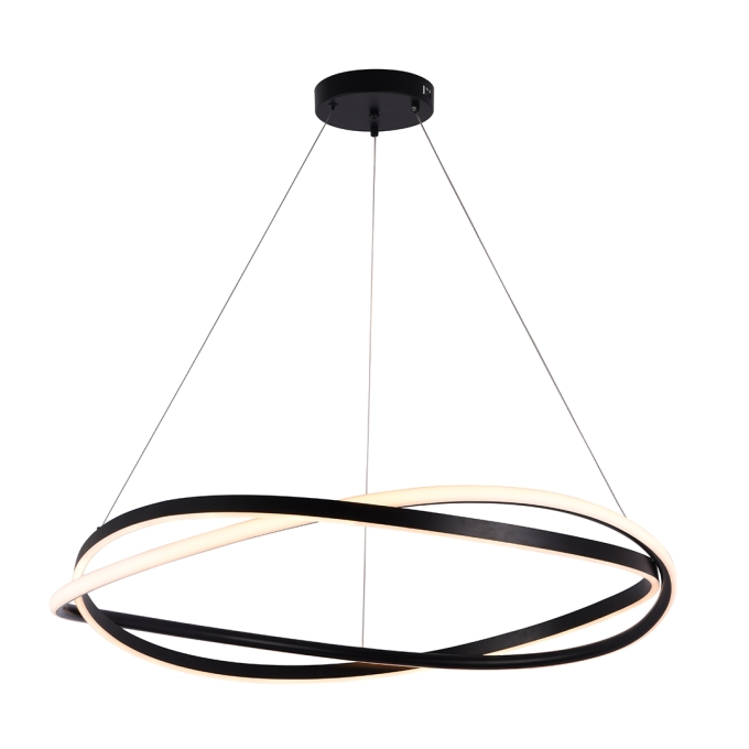 Pendente Nordecor Euni Odi 77 watts 3000K Preto Ø800mm 2875