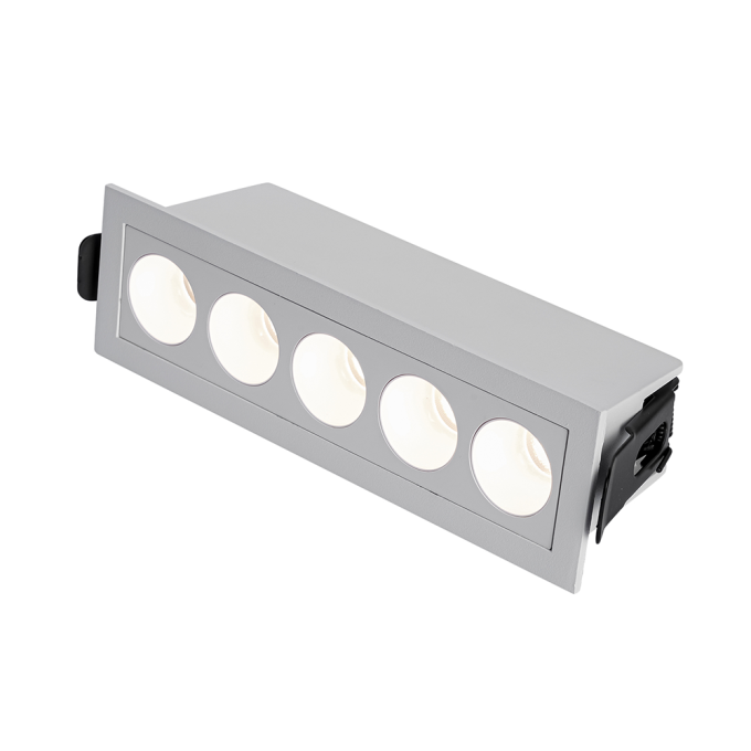Embutido Nordecor Downlight Powerus 5 Focos 10 watts Branco 3000K IRC90 38° Bivolt 148x45x50mm 6733