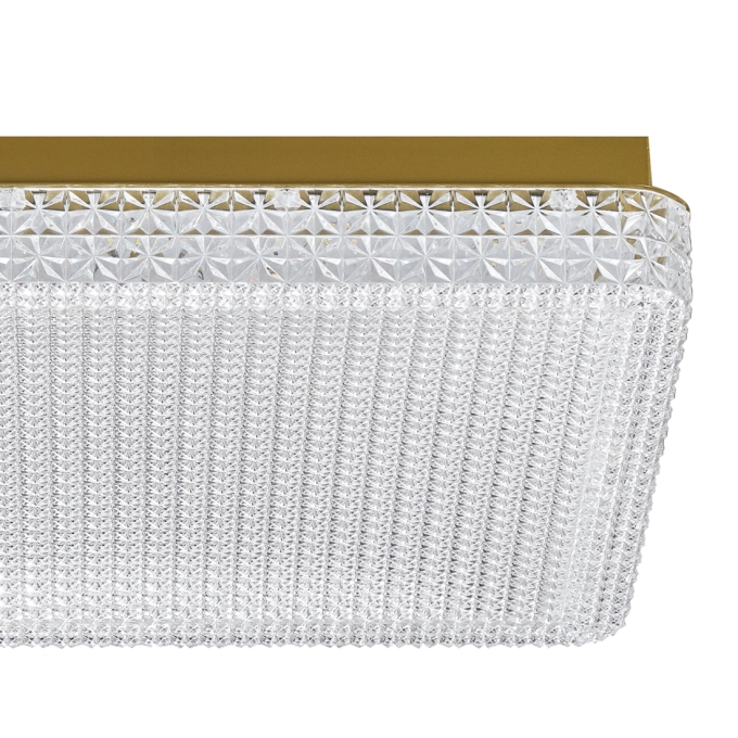 Plafon +Luz Marie Metal e Acrílico 36 watts 3000K Dourado Fosco 500x500x90mm PL-214/36.55DF
