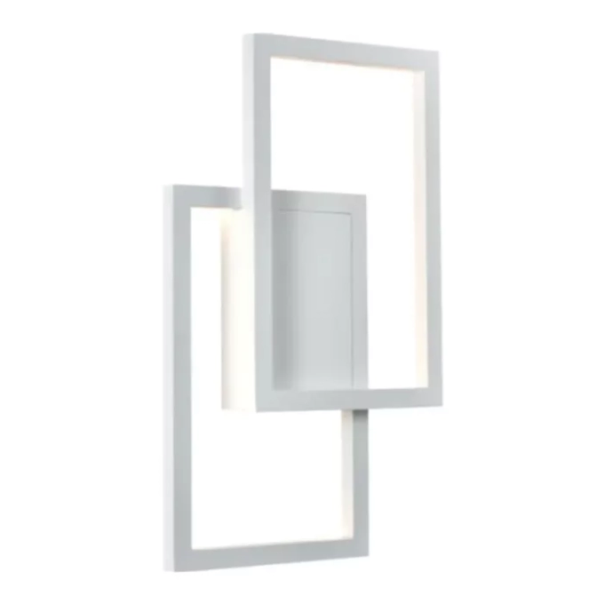 Arandela +Luz Quadrus Metal, Alumínio e Acrílico 28 watts 2700K Branco 300x500x60mm AR-095/28.27BF