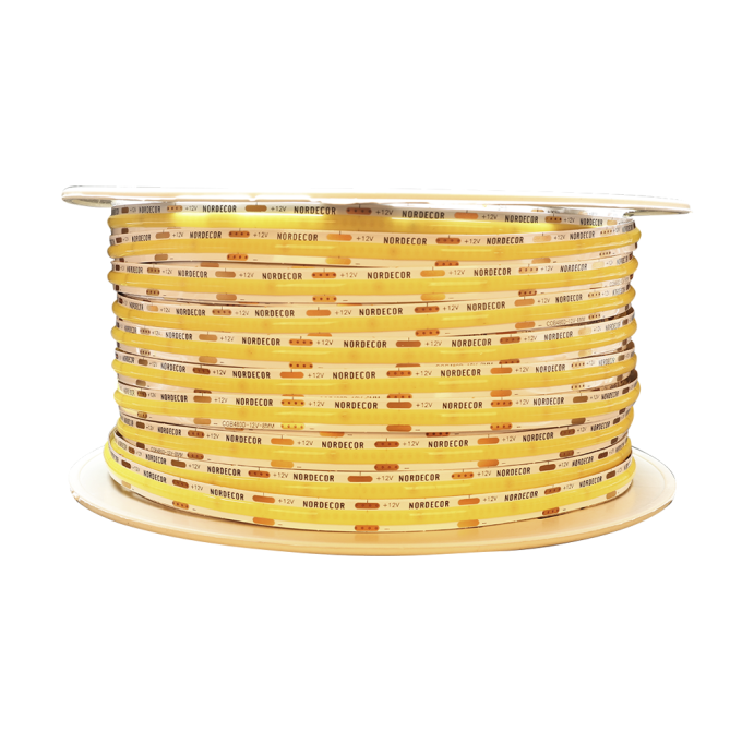 Fita LED Nordecor Cob 8w/mt 480 leds/mt IP20 8mm 12V 4000K (Rolo 50 metros) 7349