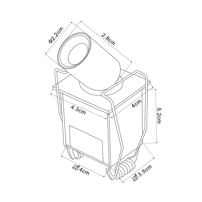 Spot Embutir Direcionável Nordecor Kawi 2 watts 3000K Branco IRC90 30° Bivolt 43x40x28mm 6684