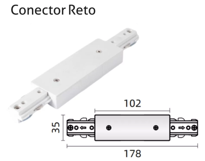 Conector para Trilho Powerlume I 1 Circuito (TRI3) CONECTOR