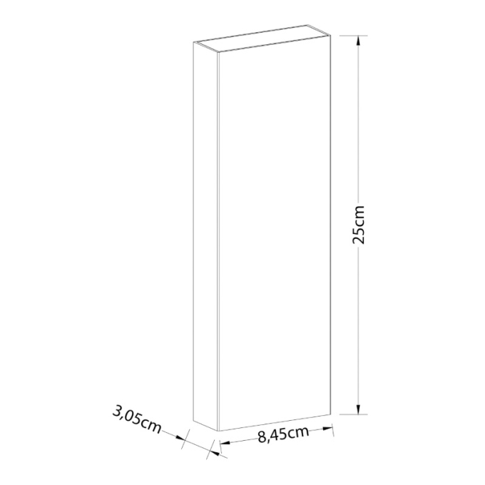 Arandela Nordecor Fit 8 watts 3000K Branco IP65 250x84,5x30,5mm Bivolt 6692