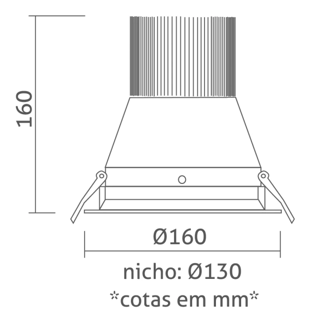 Luminária Powerlume Downlight Embutir Alumínio 38 watts IP40 220V Ø160mm DLA-EMB38W