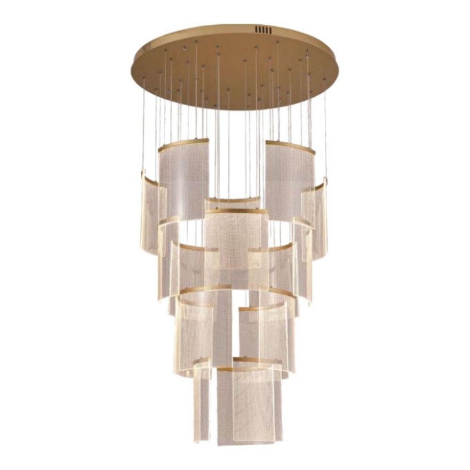 Pendente Astraled Led Starlit Dourado 85 watts 3000K Ø800mm PL-9851

