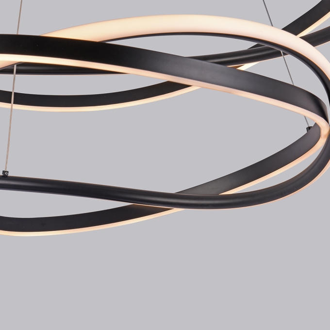 Pendente Nordecor Euni Odi 135 watts 3000K Preto Ø600/800mm 2877