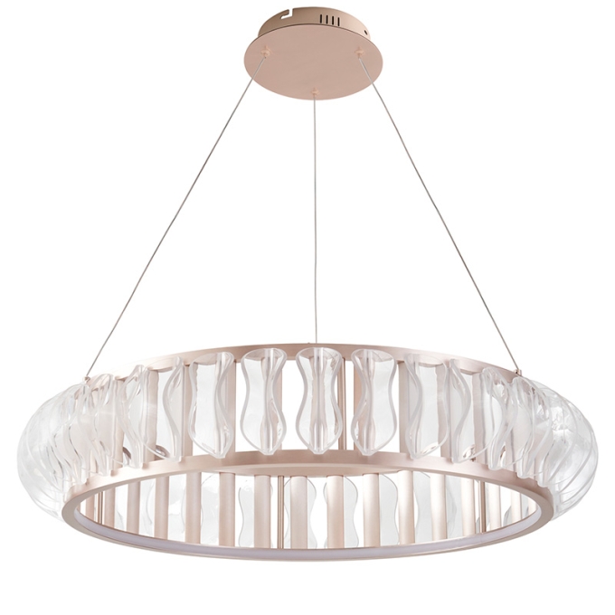 Pendente Nordecor Wavy 100 watts 2700K Ouro Champagne Ø800x155mm 2945
