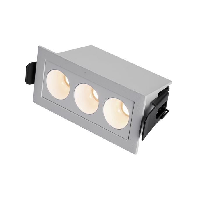 Embutido Nordecor Downlight Powerus 3 Focos 6 watts Branco 3000K IRC90 35° Bivolt 96x46x52mm 6730