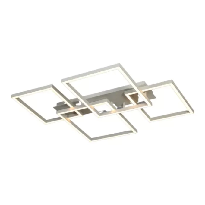 Plafon +Luz Quattro Metal, Alumínio e Acrílico 86 watts 2700K Branco 712x908x95mm PL-098/86.27BF