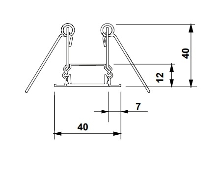 Perfil Newline Embutir Fit25 Slim para Fita de Led 3000x40x30mm SCPE23300