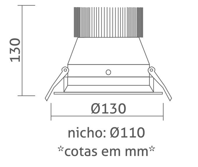 Luminária Powerlume Downlight Embutir Alumínio 28 watts IP40 220V Ø130mm DLA-EMB28W