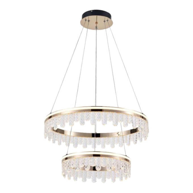Pendente Astraled Led Mitanka Dourado Brilho 120 watts 3000K 400x600mm PL-9745
