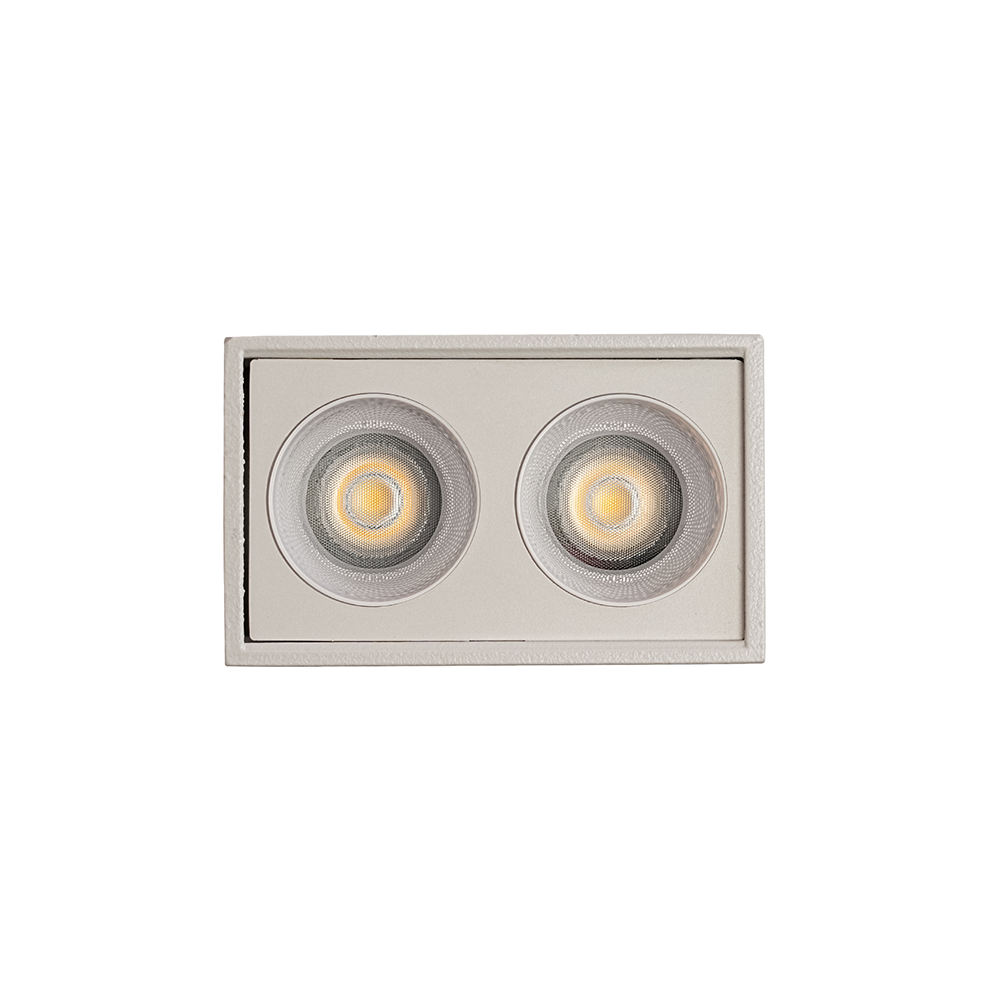  Spot Sobrepor Nordecor Downlight Powerus 2 Focos 4 watts 4000K Branco IRC90 35° Bivolt 55x36x70mm 6802