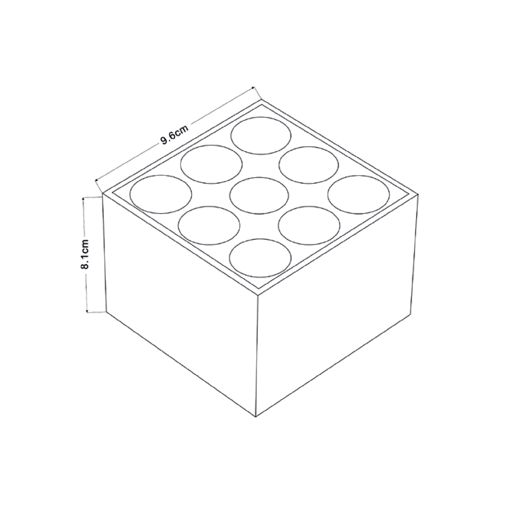  Spot Sobrepor Nordecor Downlight Powerus 9 Focos 18 watts 4000K Branco IRC90 24° Bivolt 96x96x81mm 6810